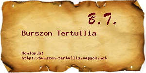 Burszon Tertullia névjegykártya